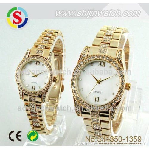New Fashion Women Men Quartz Stainless Steel Watch Rhinestones Couple Wrist Watches Lovers Watches